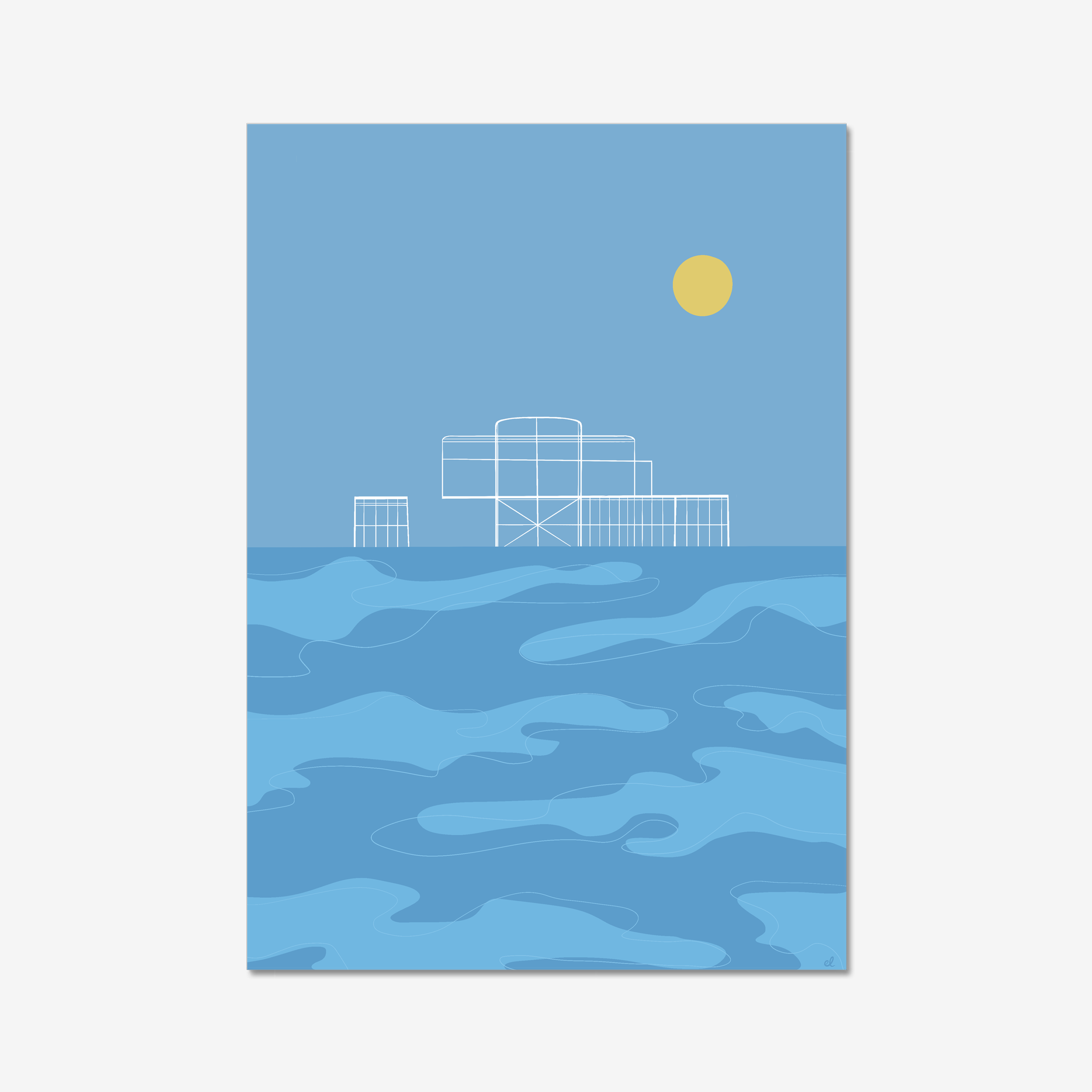 Brighton Old Pier Giclee Art Print