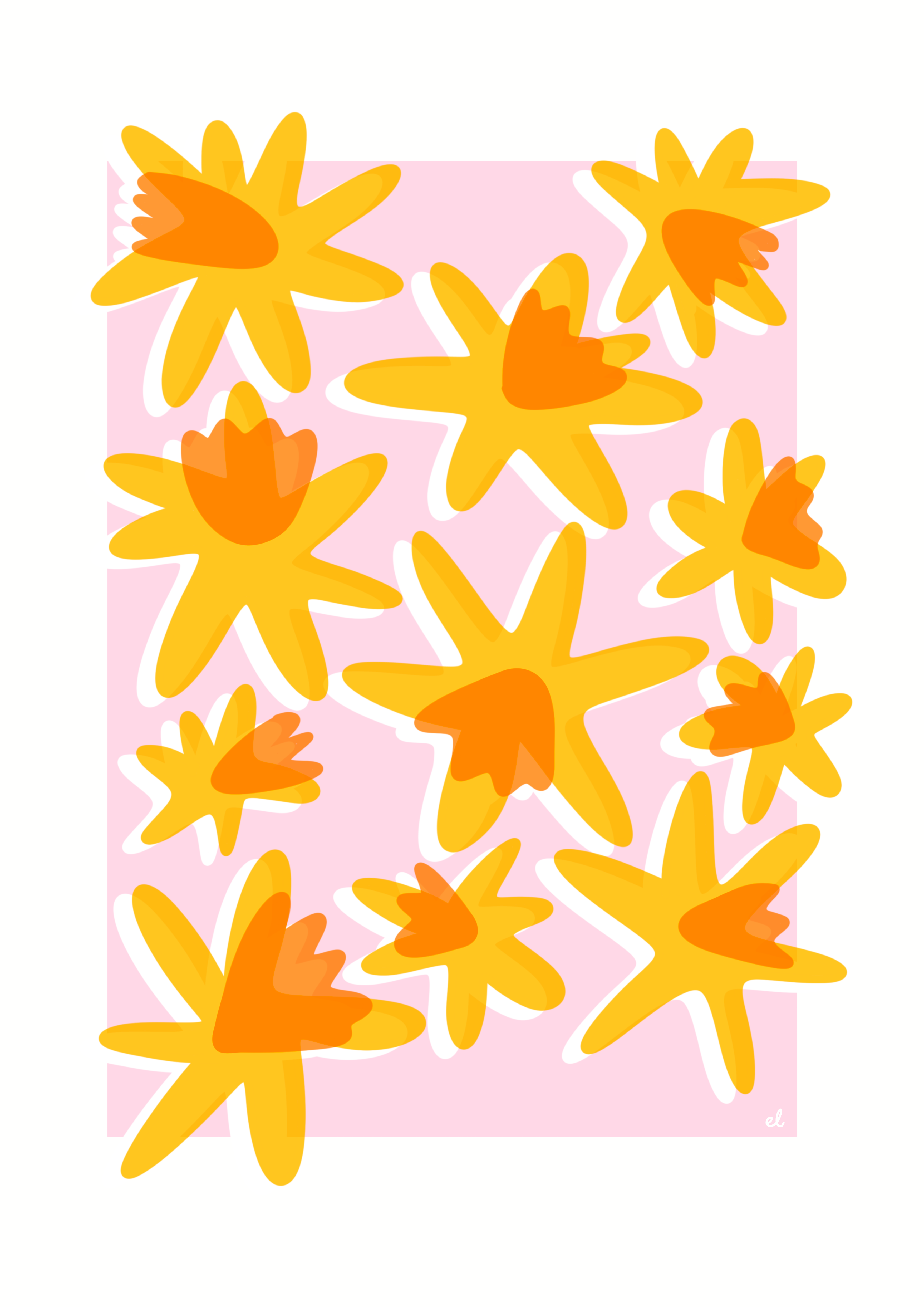Abstract Daffodils Giclee Art Print
