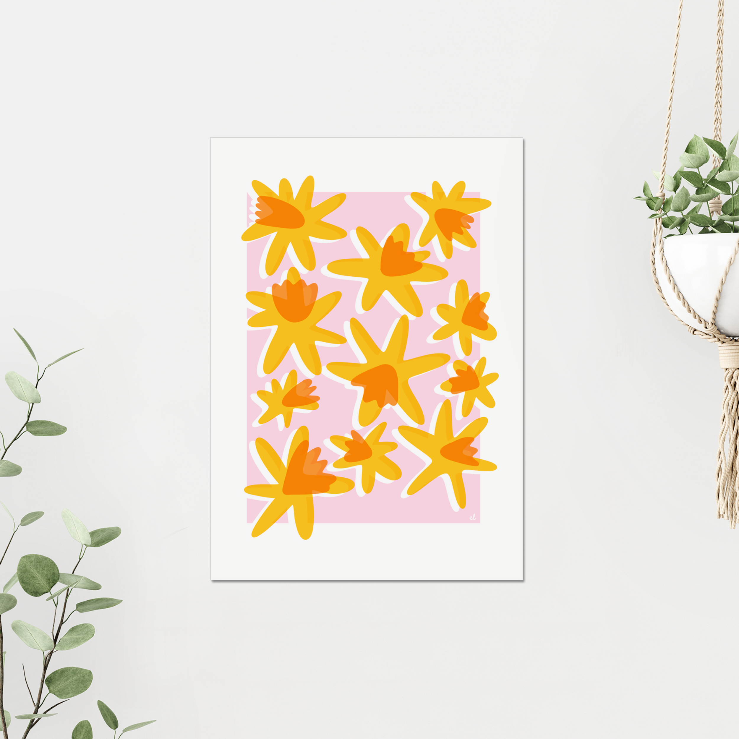 Abstract Daffodils Giclee Art Print