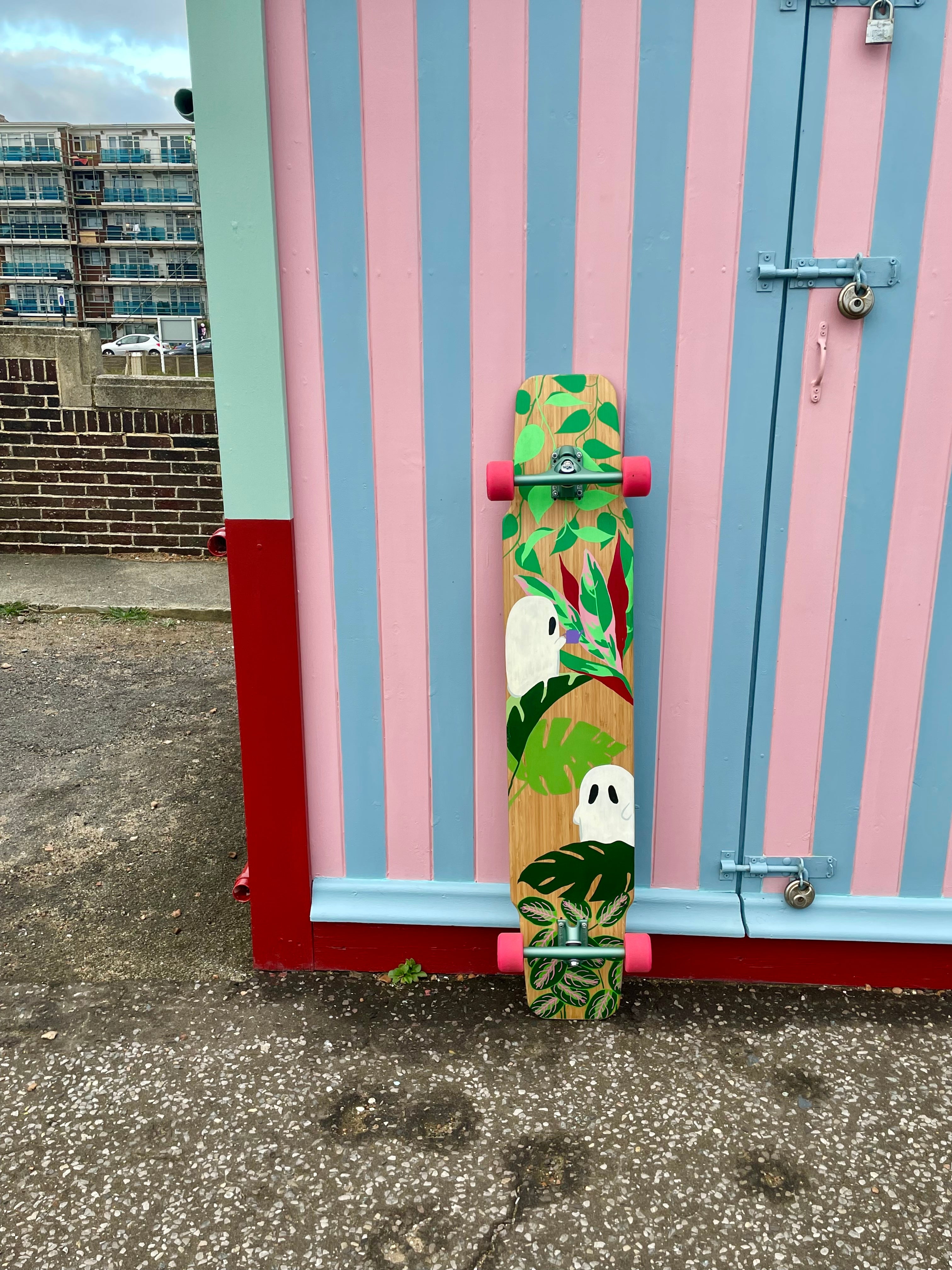 Gardening Ghouls Painted Skateboard
