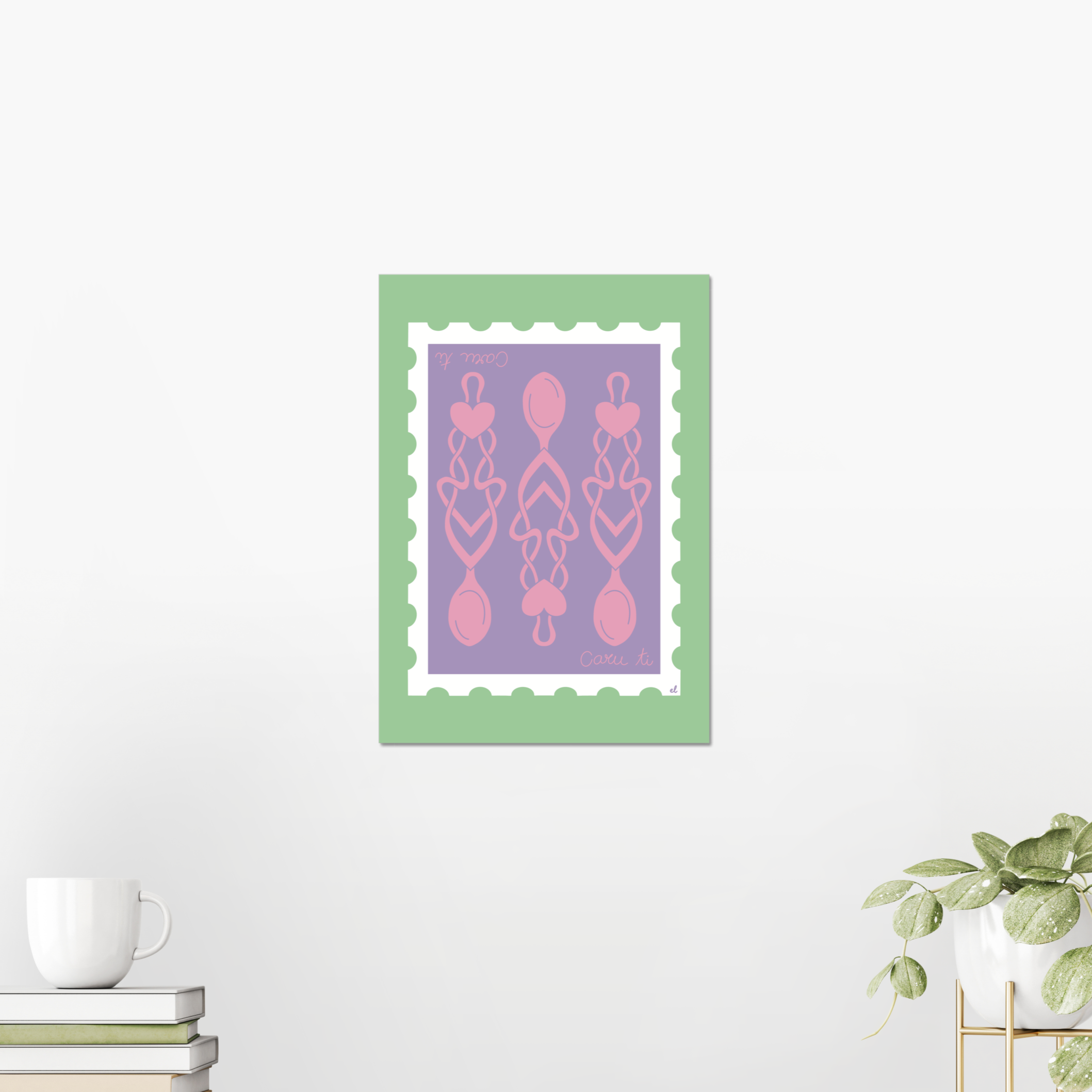 Love Spoon / Caru Ti Welsh Giclee Art Print