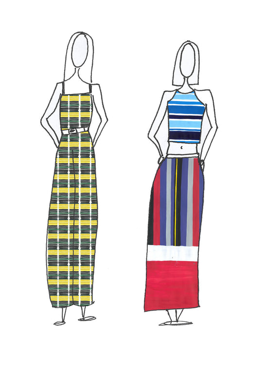 Stripes Textile Fashion Illustrations 6