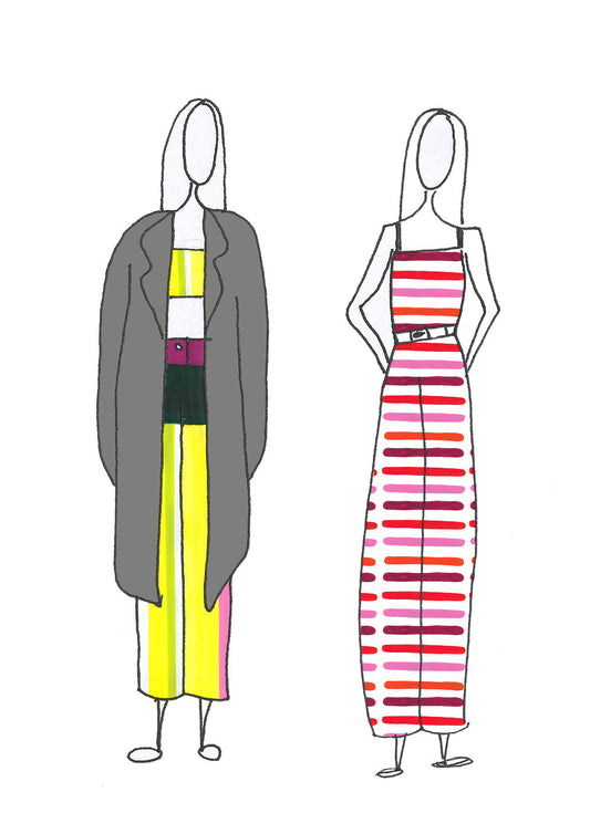 Stripes Textile Fashion Illustrations 4